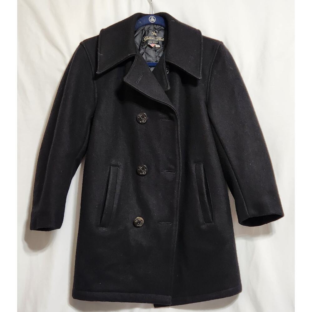 Golden Fleece Made in USA Peacoat Black Size 34 See Pics For Measurements